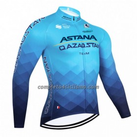 Maglia 2023 Astana Qazaqstan Manica Lunga Blu